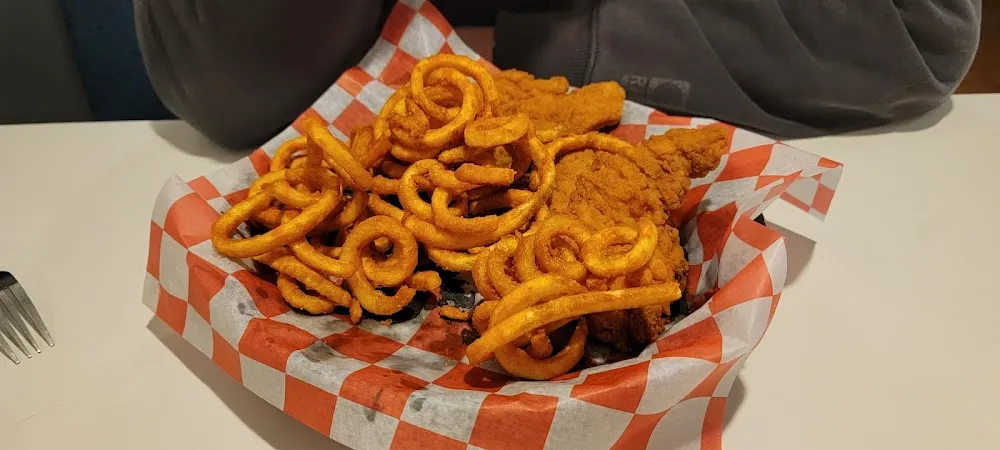 Chicken Strips with Curly Fries