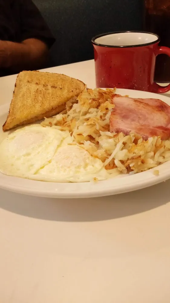 Eggs Meat Toast Side of Hash Browns