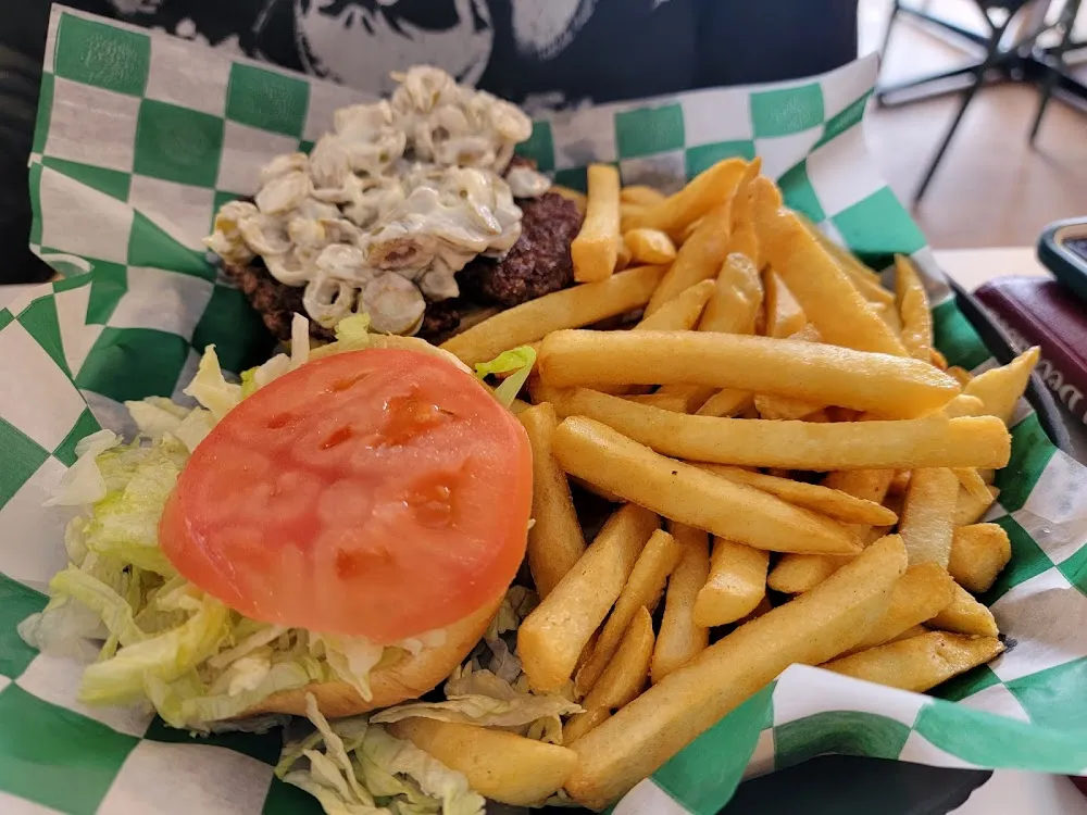 Olive Burger and Fries